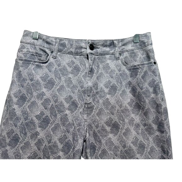 Paige Hoxton Slim Snake Print Pants Womens 30 Gray High Rise Straigh Leg Western - Picture 7 of 14